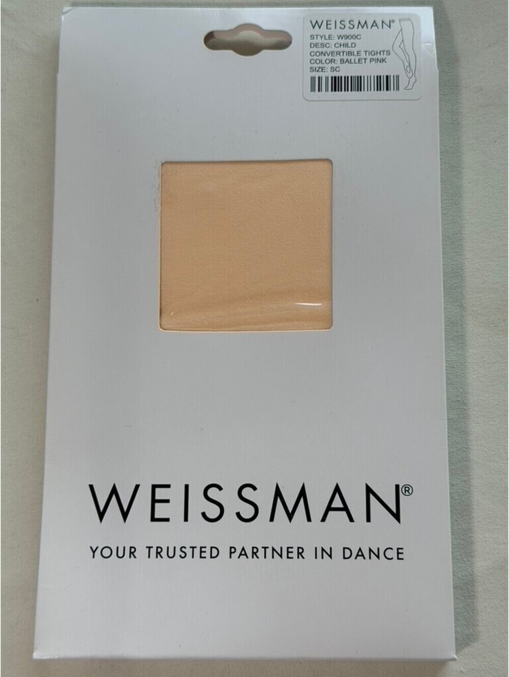 Weissman W900C Girls Convertible Ballet Tights Ballet Pink Small Child SC